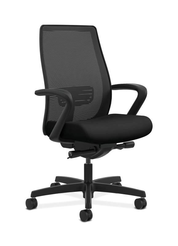 HON Endorse Mesh Mid-Back Task Chair - Built-In Lumbar - Synchro-Tilt, Seat Glide - Black Fabric HONLWIM2FUR10