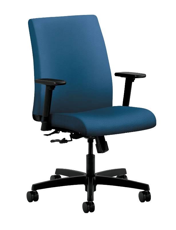 HON Ignition Low-Back Task Chair - Center-Tilt - Adjustable Arms - Regatta Fabric HONIT105NR90