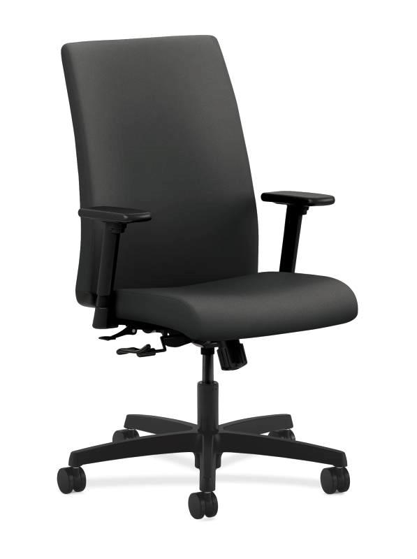 HON Ignition Mid-Back Task Chair - Center-Tilt - Adjustable Arms - Iron Ore Fabric HONIW102CU19