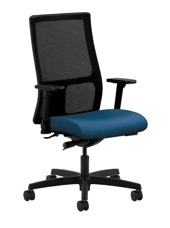 HON Ignition Mid-Back Mesh Task Chair - Synchro-Tilt - Adjustable Arms - Regatta Fabric HONIW103NR90