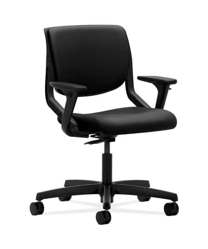 HON Motivate Task Chair - Upholstered Back - Adjustable Arms - Onyx Shell - Black Fabric HONMT102WP40