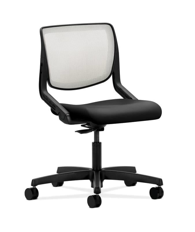 HON Motivate Task Chair - Fog ilira-Stretch Back - Black Fabric HONMT11FUR10