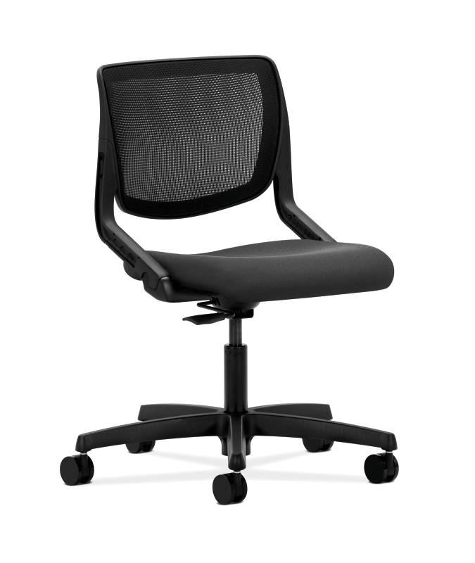 HON Motivate Task Chair - Black ilira-Stretch Back - Iron Ore Fabric HONMT11MCU19