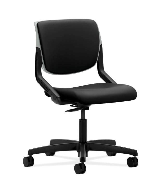 HON Motivate Task Chair - Upholstered Back - Platinum Shell - Black Fabric HONMT113UR10