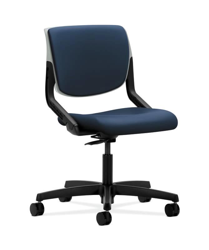 HON Motivate Task Chair - Upholstered Back - Platinum Shell - Ocean Fabric HONMT113UR96