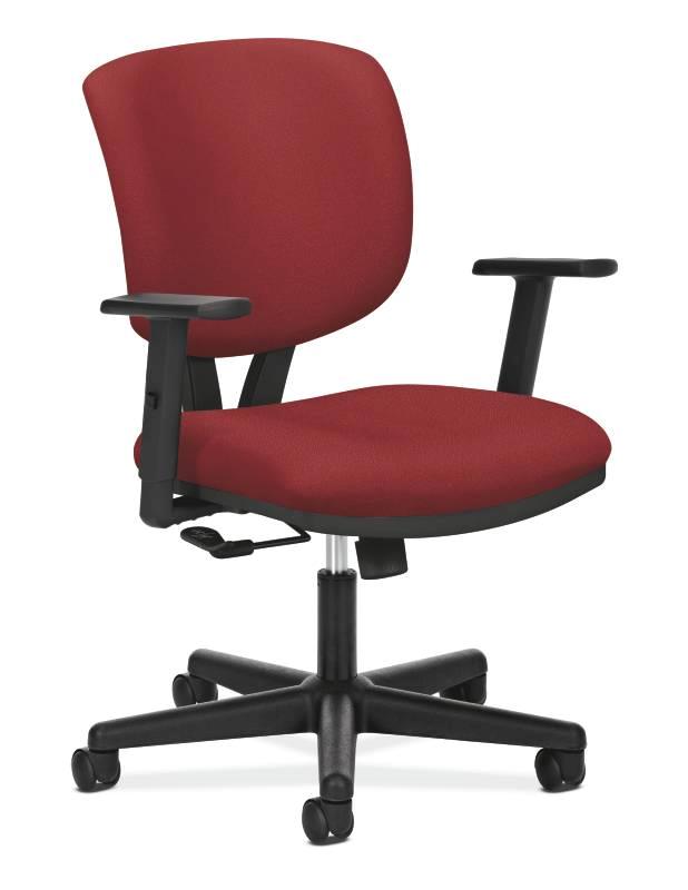 HON Volt Task Chair - Center-Tilt - Adjustable Arms - Crimson Fabric HON5701AGA42